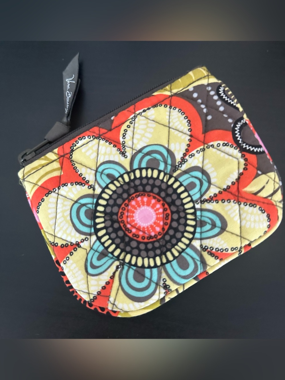 Vera Bradley quilted zippered pouch in "Flower Shower”
